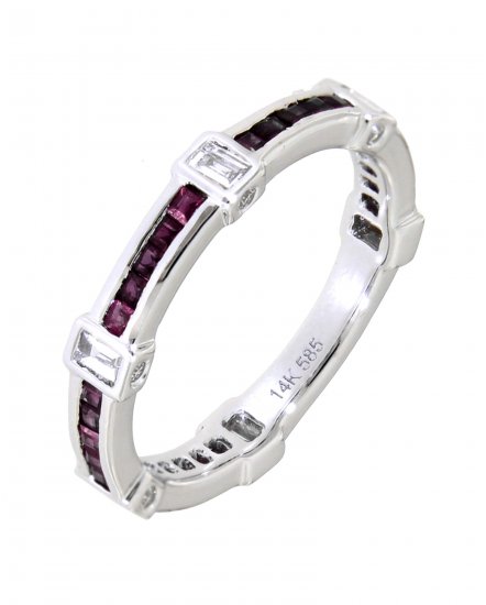 COLORED STONE DIAMOND BAND (TR3474)